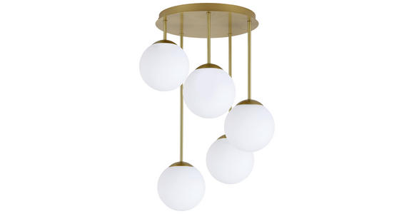 HÄNGELEUCHTE 42/59,5 cm - Goldfarben/Weiß, Trend, Glas/Metall (42/59,5cm) - Novel