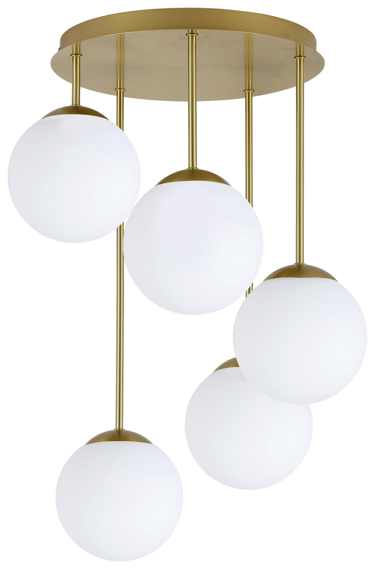HÄNGELEUCHTE 42/59,5 cm    - Weiss/Goldfarben, Trend, Glas/Metall (42/59,5cm) - Novel