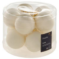 CHRISTBAUMKUGEL-SET 6 cm  - Weiß, KONVENTIONELL, Glas (6cm)