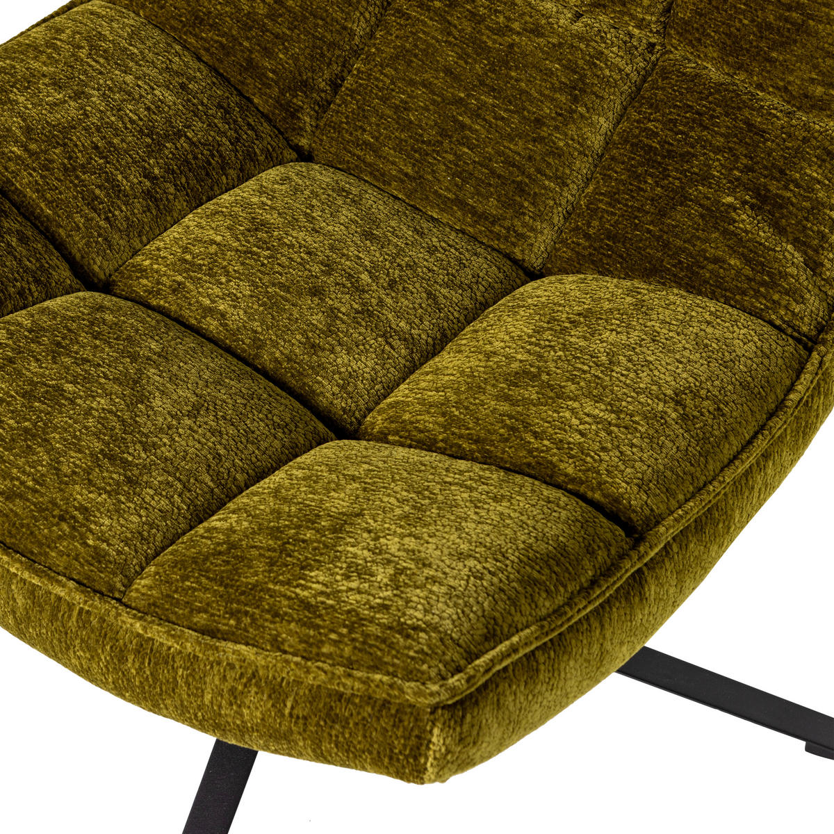 SESSEL in Chenille Grün  - Schwarz/Grün, MODERN, Textil/Metall (74/84/86cm) - Livetastic