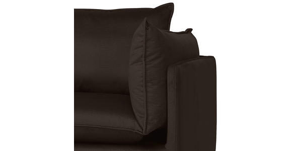 ECKSOFA in Samt Dunkelbraun  - Dunkelbraun/Schwarz, Design, Textil/Metall (200/241cm) - Carryhome