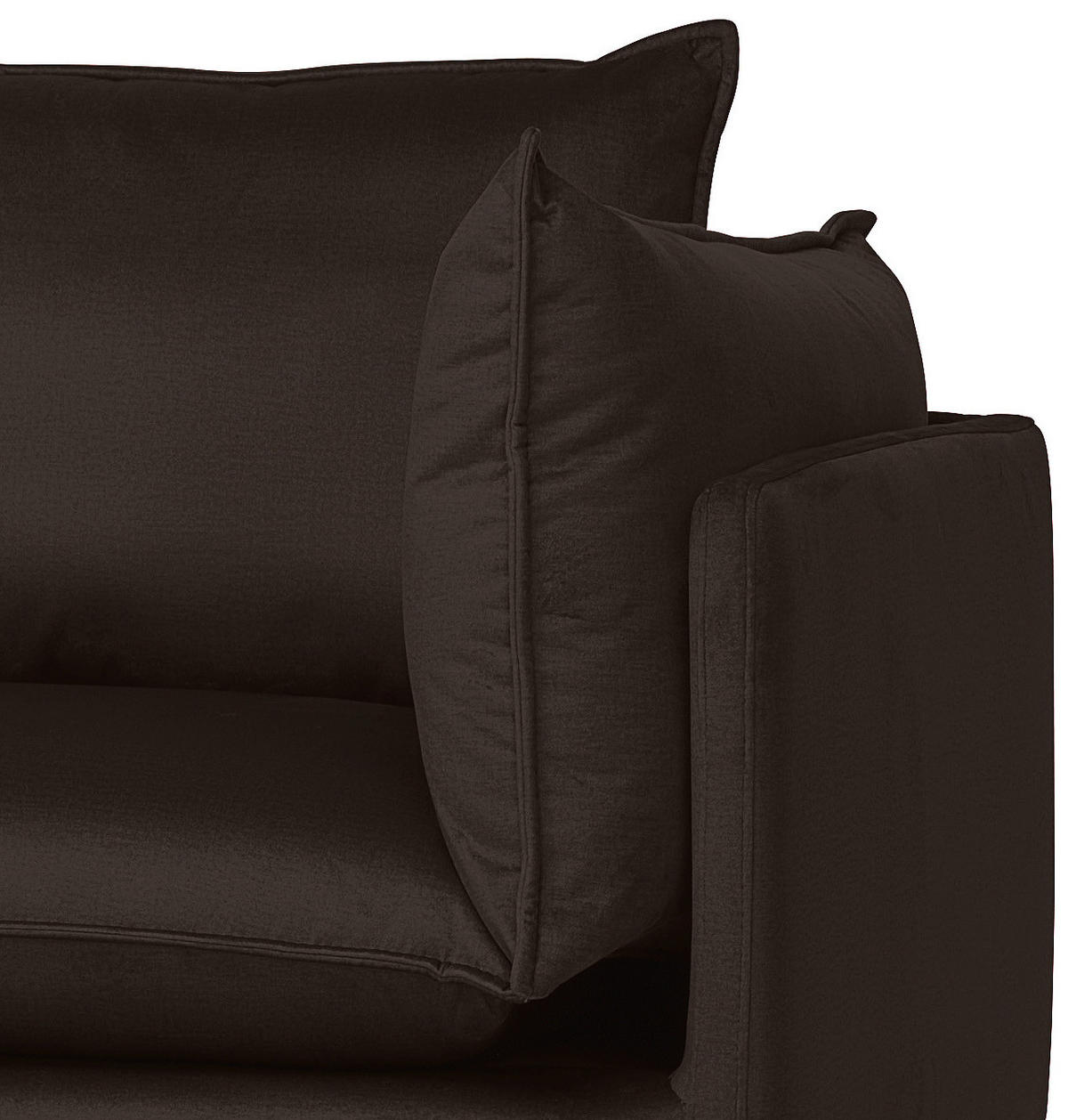 ECKSOFA in Samt Dunkelbraun  200/241 cm  - Dunkelbraun/Schwarz, Design, Textil/Metall (200/241cm) - Carryhome