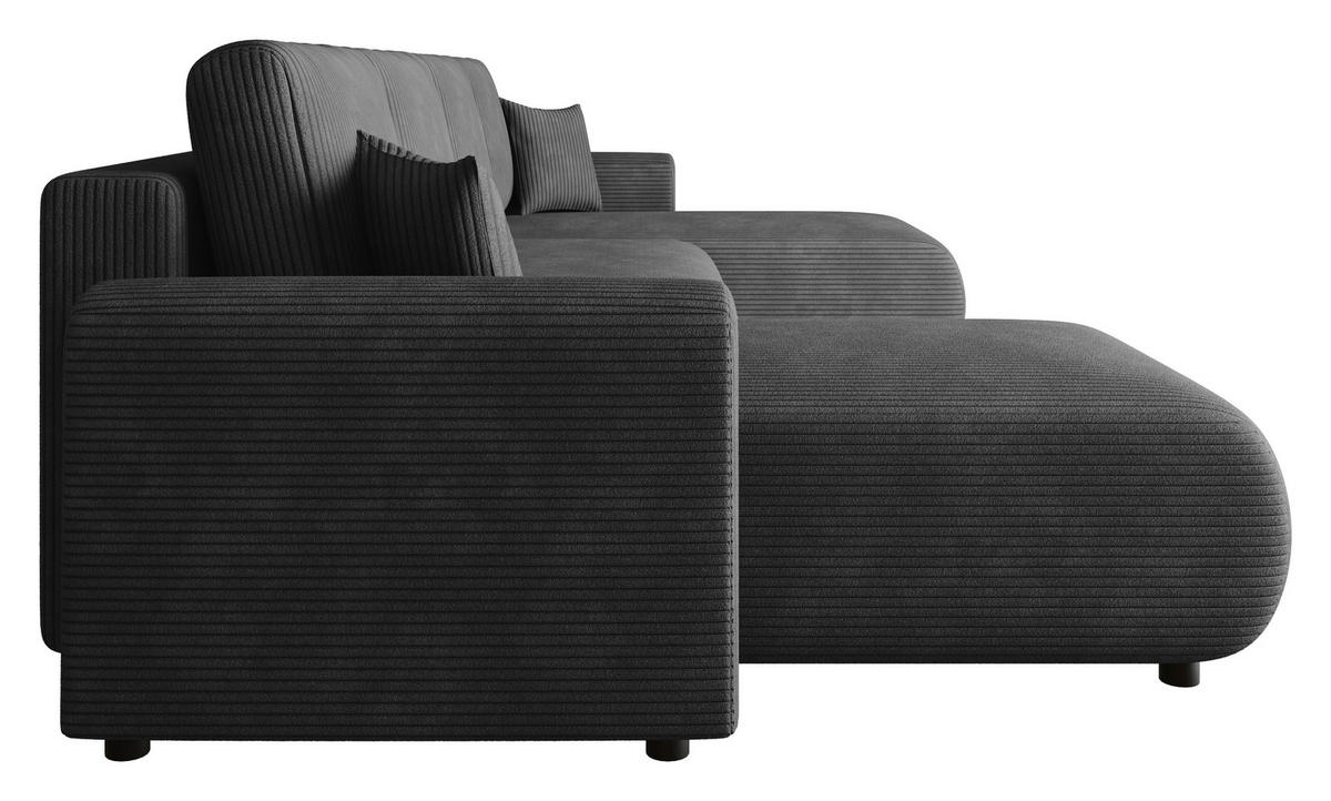WOHNLANDSCHAFT Anthrazit Cord  - Anthrazit/Schwarz, KONVENTIONELL, Textil (152/318/152cm) - Xora