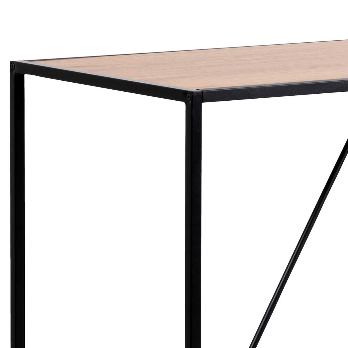 BARSKA MIZA  - črna/barve hrasta, Basics, kovina/leseni material (120/60/105cm) - MID.YOU