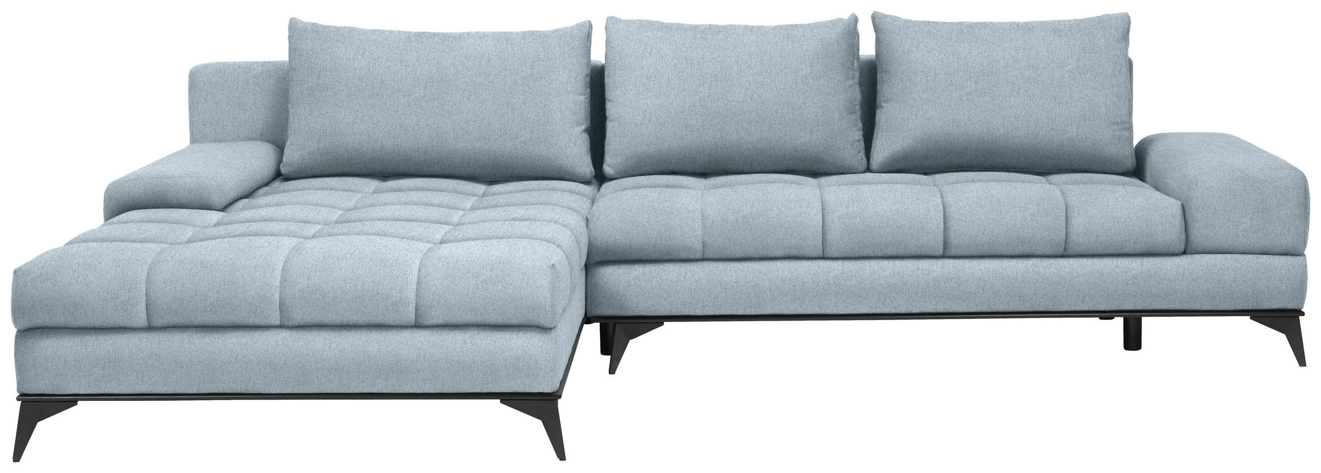 ECKSOFA Türkis Webstoff  - Türkis/Schwarz, Design, Textil/Metall (212/315cm) - Carryhome