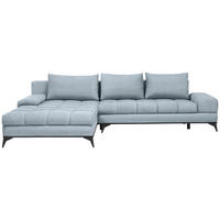 ECKSOFA in Webstoff Türkis  - Türkis/Schwarz, Design, Textil/Metall (212/315cm) - Carryhome