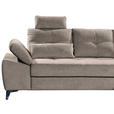 ECKSOFA Sandfarben Mikrovelours  - Sandfarben/Chromfarben, KONVENTIONELL, Kunststoff/Textil (270/170cm) - Carryhome