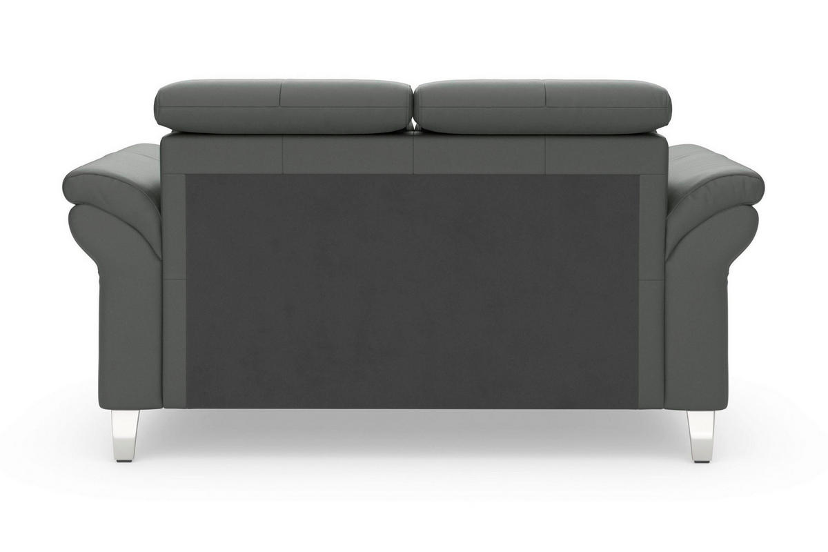 2-SITZER-SOFA Echtleder Anthrazit  - Chromfarben/Anthrazit, Basics, Leder/Textil (156/84/93cm) - Sit & More