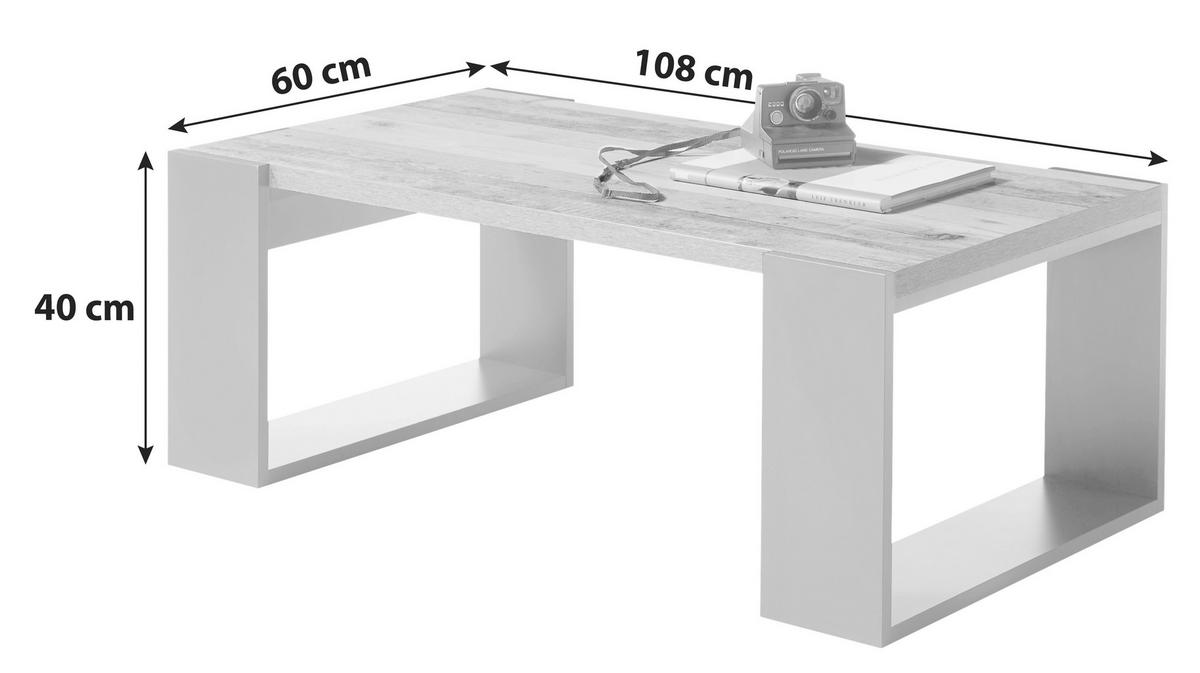 MĂSUȚĂ DE CAFEA material pe bază de lemn 108/60/40 cm   - culoare natur/gri, Konventionell, material pe bază de lemn (108/60/40cm) - Hom`in