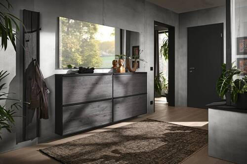 HÄNGESCHUHSCHRANK 98/88/20 cm  - Anthrazit/Schwarz, Design, Holz/Metall (98/88/20cm) - Johann Jakob