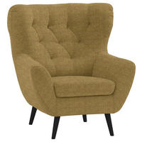 SESSEL in Webstoff Dunkelgelb  - Anthrazit/Dunkelgelb, Design, Holz/Textil (87/101/95cm) - Stylife