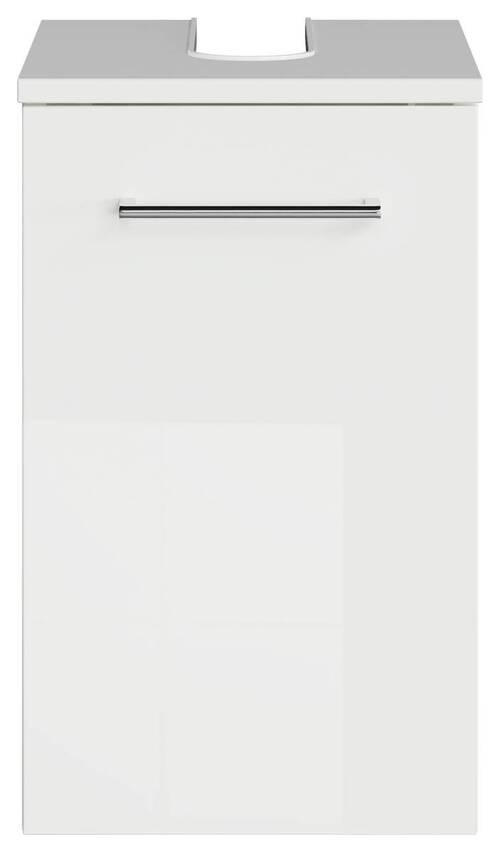 WASCHBECKENUNTERSCHRANK 30/49,8/38,3 cm  - Chromfarben/Weiß Hochglanz, KONVENTIONELL, Holzwerkstoff/Metall (30/49,8/38,3cm) - Sadena