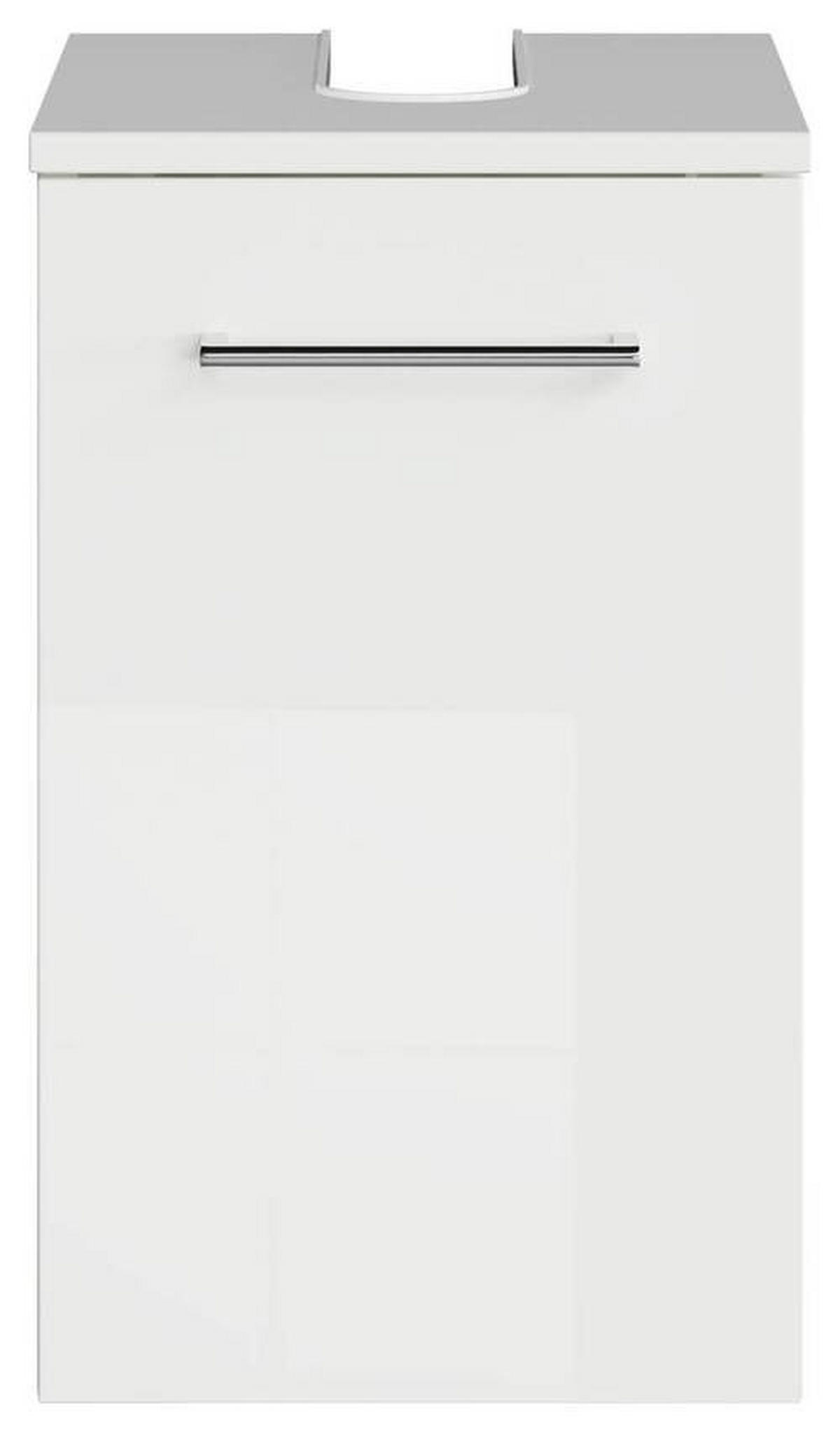 WASCHBECKENUNTERSCHRANK 30/49,8/38,3 cm  - Chromfarben/Weiß Hochglanz, KONVENTIONELL, Holzwerkstoff/Metall (30/49,8/38,3cm) - Sadena