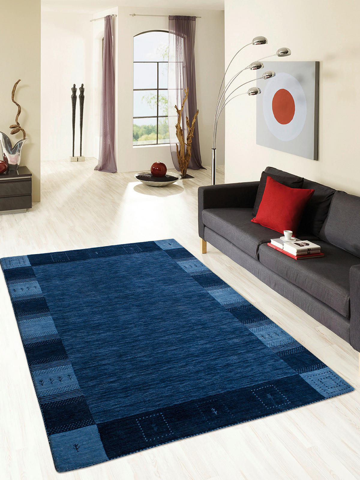 WOLLTEPPICH Wohnzimmer 120/180 cm Katalog 01/2021 Indien Blau, Hellblau, Dunkelblau rechteckig  - Blau/Dunkelblau, KONVENTIONELL, Textil (120/180cm) - Cazaris