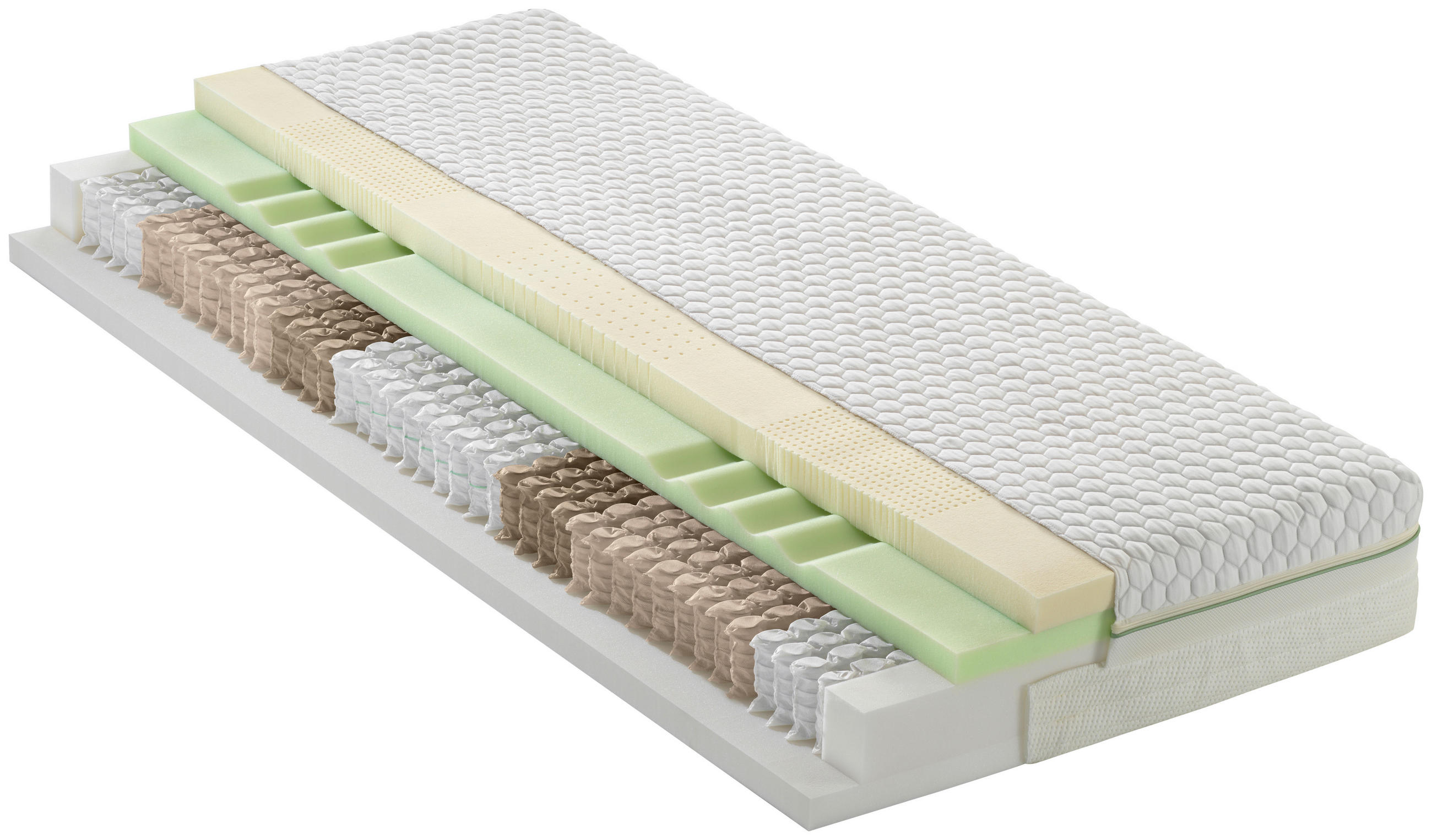 GÉLOVO-TAŠTIČKOVÝ MATRAC, 90/200 cm - biela, Basics, textil (90/200cm) - Dieter Knoll