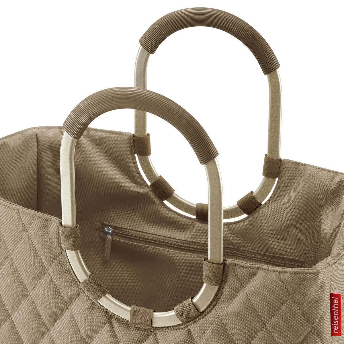 EINKAUFSKORB Rhombus Olive 25 L  - Roségold/Olivgrün, Basics, Textil (46/34,5/25cm) - Reisenthel