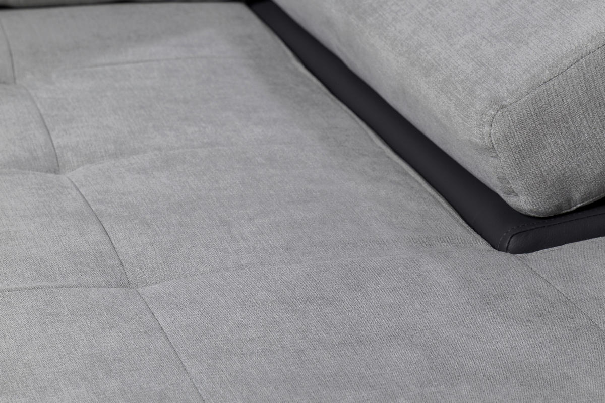ECKSOFA Grau, Dunkelgrau Flachgewebe  - Dunkelgrau/Grau, Design, Kunststoff/Textil (271/175cm) - MID.YOU