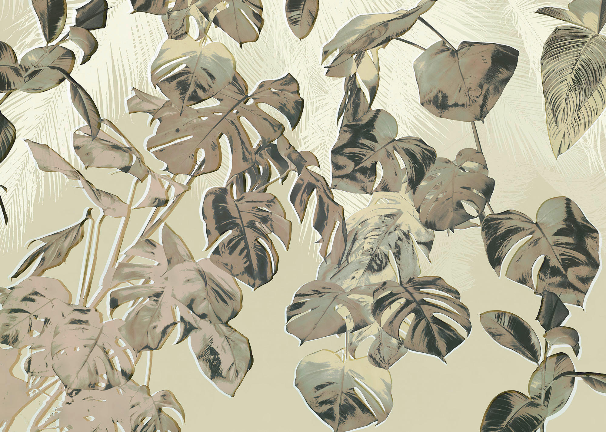 Xora Vliestapete Gelb, Grau 350x250 cm