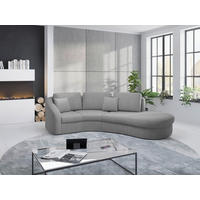 ECKSOFA Mikrofaser Grau  - Schwarz/Grau, Modern, Kunststoff/Textil (266/230cm) - Sit & More