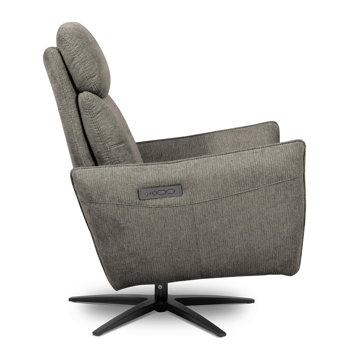 RELAXSESSEL in Textil Graphitfarben  - Schwarz/Graphitfarben, Design, Textil/Metall (77/107/88cm) - Livetastic