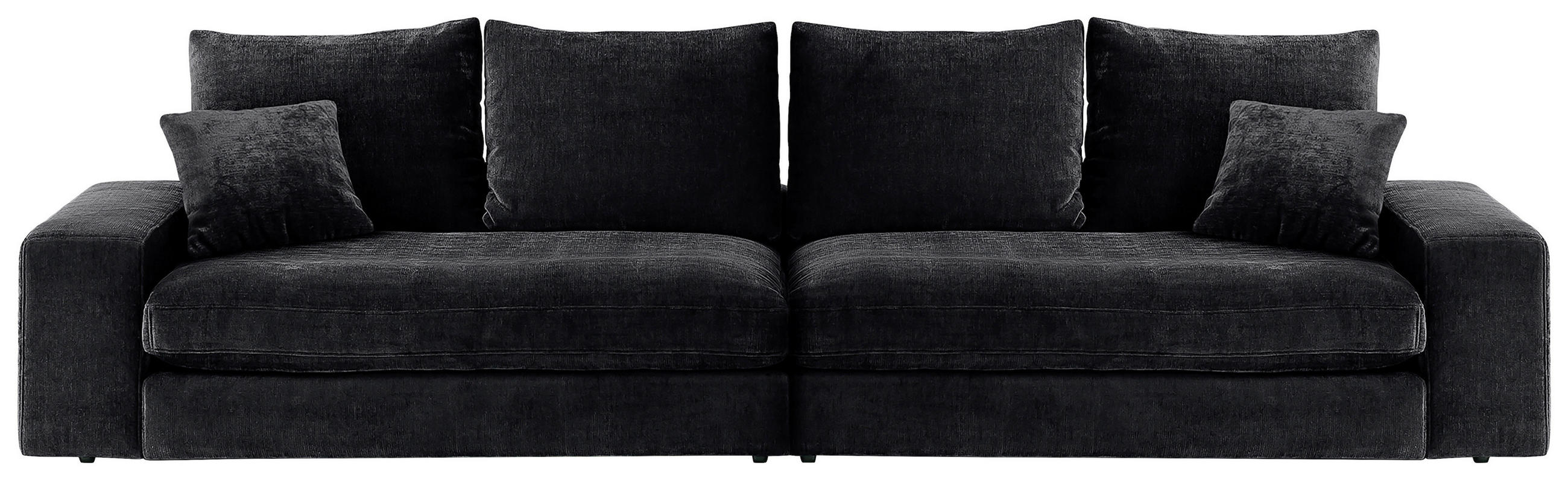 BIGSOFA Chenille Schwarz  - Schwarz, MODERN, Kunststoff/Textil (273/67/125cm) - MID.YOU