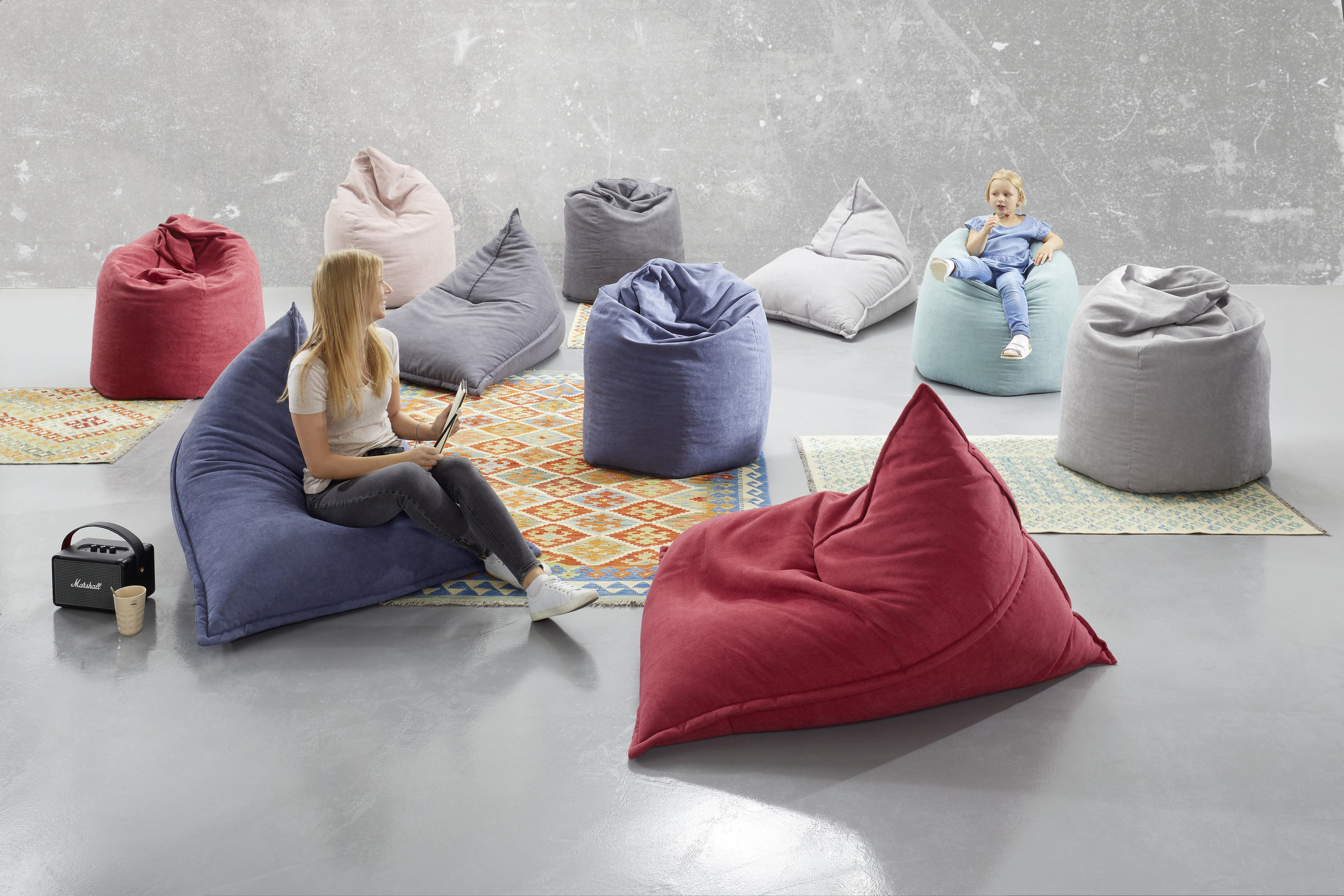 SITZSACK Webstoff 220 L  - Blau, KONVENTIONELL, Textil (65/95/75cm) - Xora