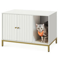 KATZENTOILETTE - Goldfarben/Weiß, Trend, Holzwerkstoff/Metall (80/55/50cm) - Boxxx