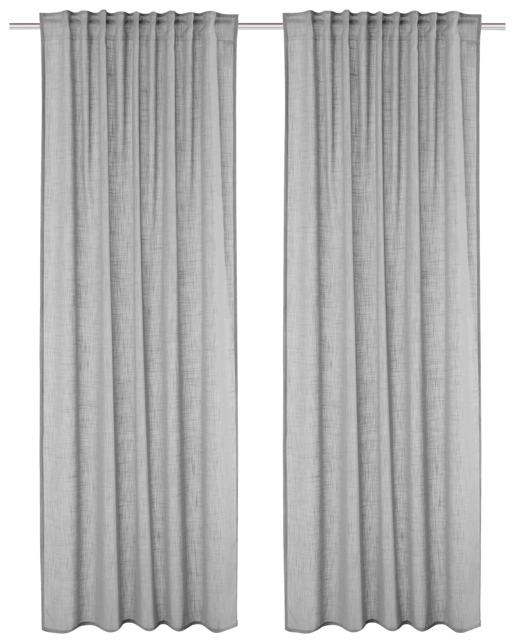 FERTIGVORHANG  halbtransparent   140/245 cm 2 Stück  - Grau, Basics, Textil (140/245cm) - HOMEBasics