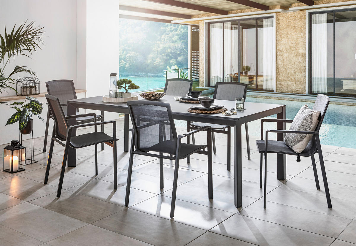 STOL VRTNI  antracit, siva  metal, plastika      - siva/antracit, Design, metal/plastika (220/100/75cm) - Amatio