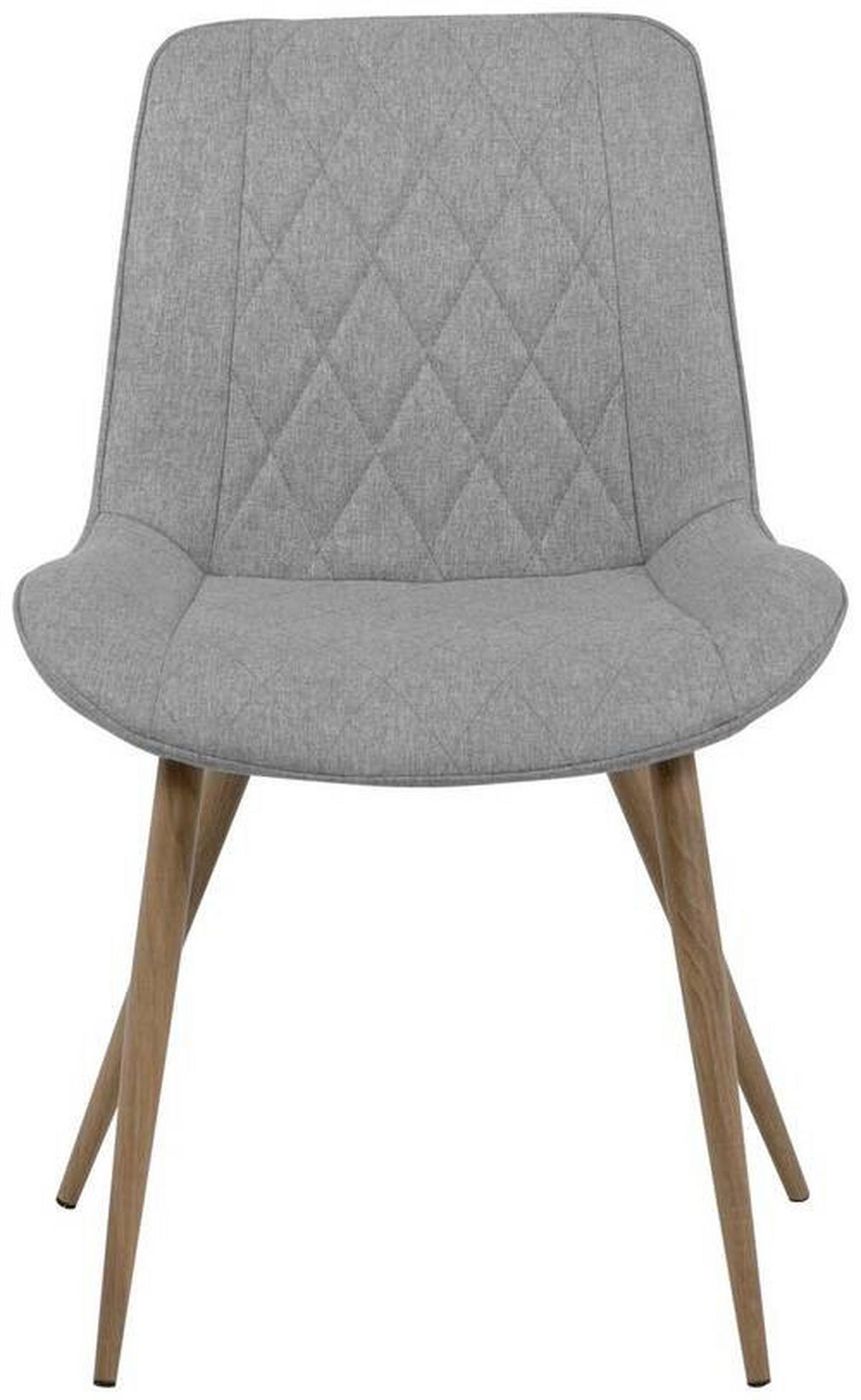 STUHL Hellgrau  - Eichefarben/Hellgrau, KONVENTIONELL, Textil/Metall (53/84,5/58cm) - MID.YOU