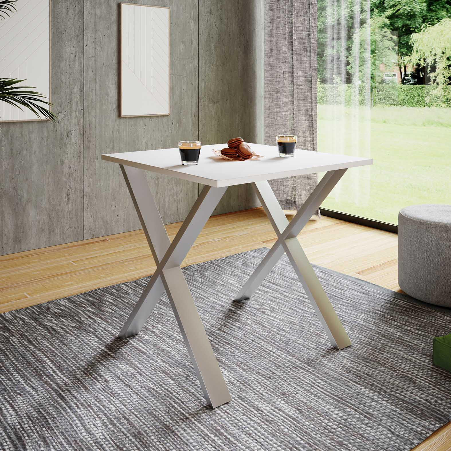 ESSTISCH in Holzwerkstoff 80/50/76 cm  - Silberfarben/Schwarz, Basics, Holzwerkstoff/Metall (80/50/76cm) - MID.YOU