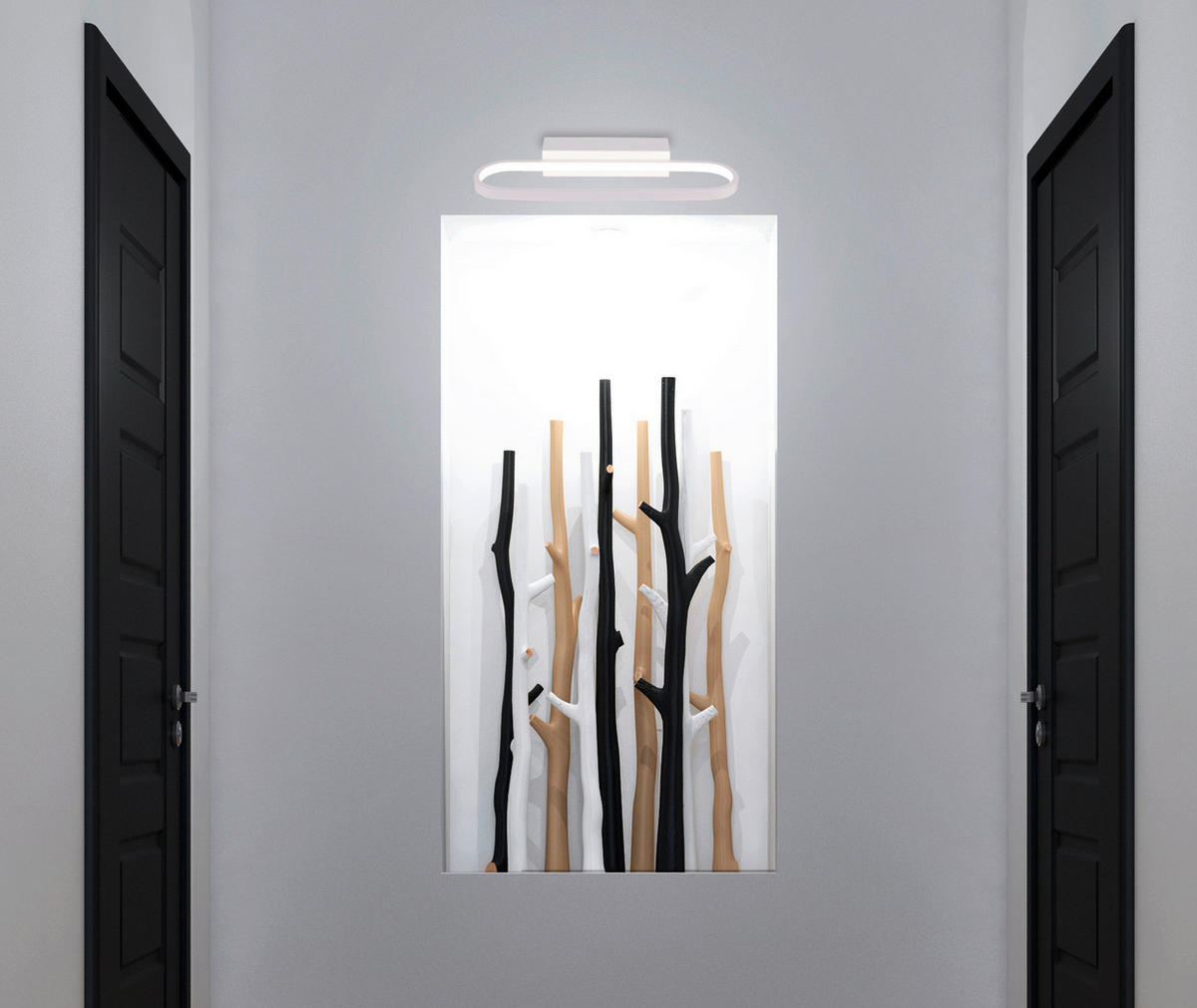 LED VÄGGLAMPA Cover 13.50/40/10 cm   - vit, Design, metall (13.50/40/10cm)