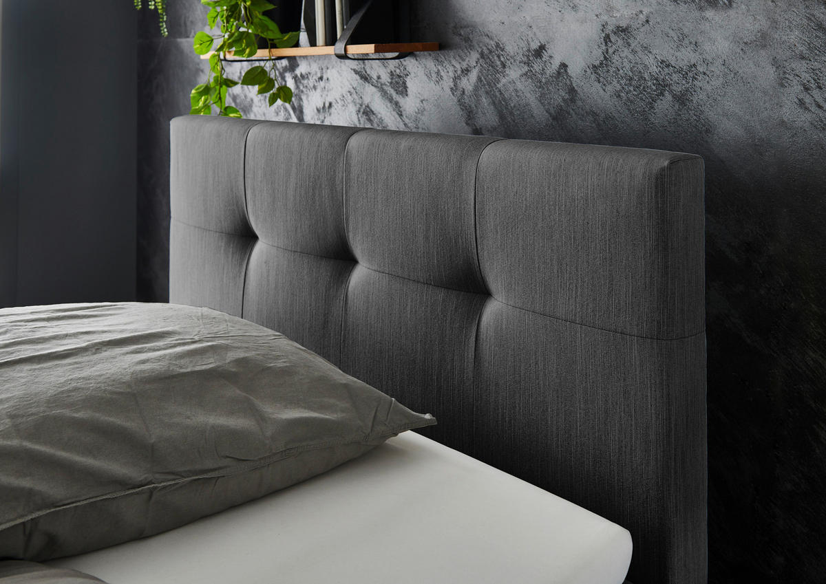 BOXBETT 120/200 cm  in Anthrazit  - Eichefarben/Anthrazit, MODERN, Holz/Textil (120/200cm) - Livetastic