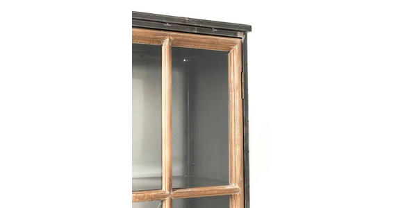 VITRINE  in massiv Pappel Grau, Naturfarben, Hellbraun - Hellbraun/Naturfarben, Design, Glas/Holz (97/187/39cm) - Ambia Home