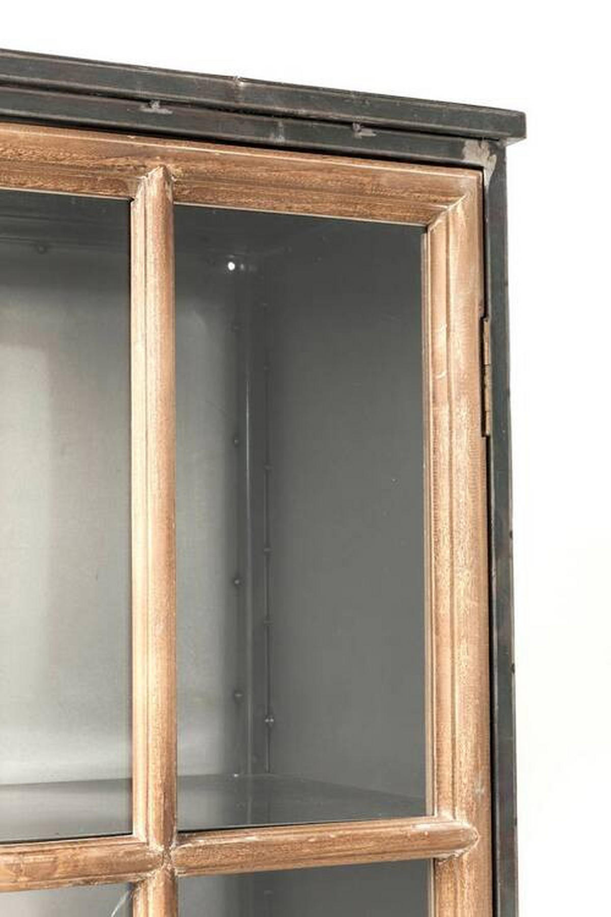 VITRINE in massiv Pappel Grau, Naturfarben, Hellbraun  - Hellbraun/Naturfarben, Design, Glas/Holz (97/187/39cm) - Kare-Design