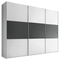 SCHWEBETÜRENSCHRANK in Anthrazit, Weiss  - Weiss/Anthrazit, Holzwerkstoff/Metall (280/222/68cm) - Moderano