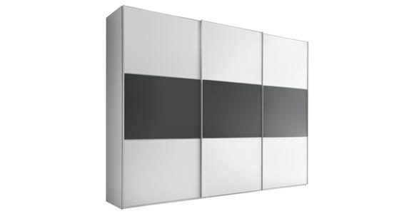 SCHWEBETÜRENSCHRANK  in Anthrazit, Weiß  - Anthrazit/Alufarben, Holzwerkstoff/Metall (280/222/68cm) - Moderano