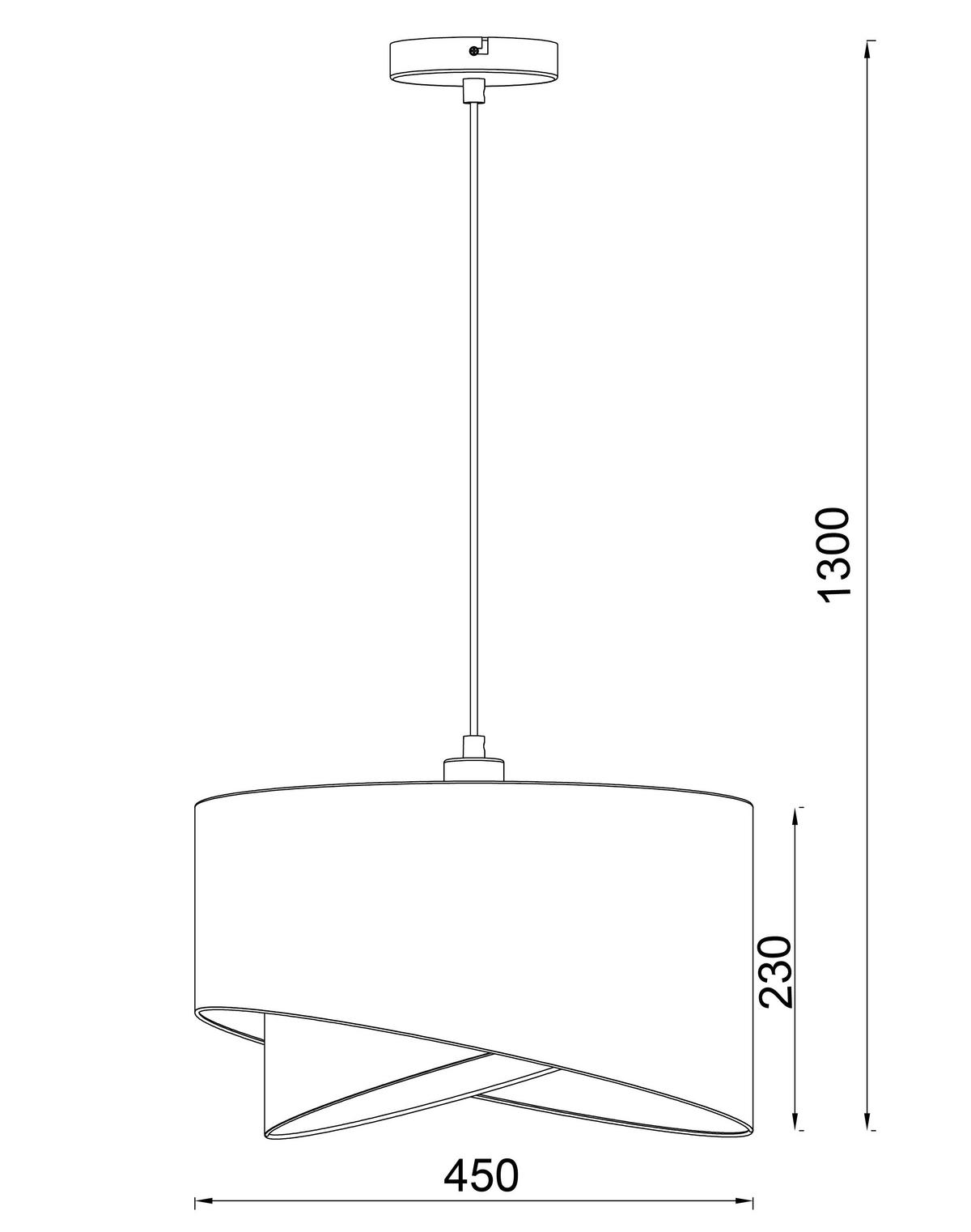 HÄNGELEUCHTE 45/130 cm  - Goldfarben/Weiß, Trend, Textil/Metall (45/130cm) - Novel
