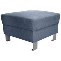 HOCKER Webstoff Blau  - Blau/Silberfarben, Design, Textil/Metall (62/41/62cm) - Xora