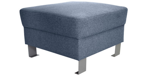 HOCKER Webstoff Blau  - Blau/Silberfarben, Design, Textil/Metall (62/41/62cm) - Xora