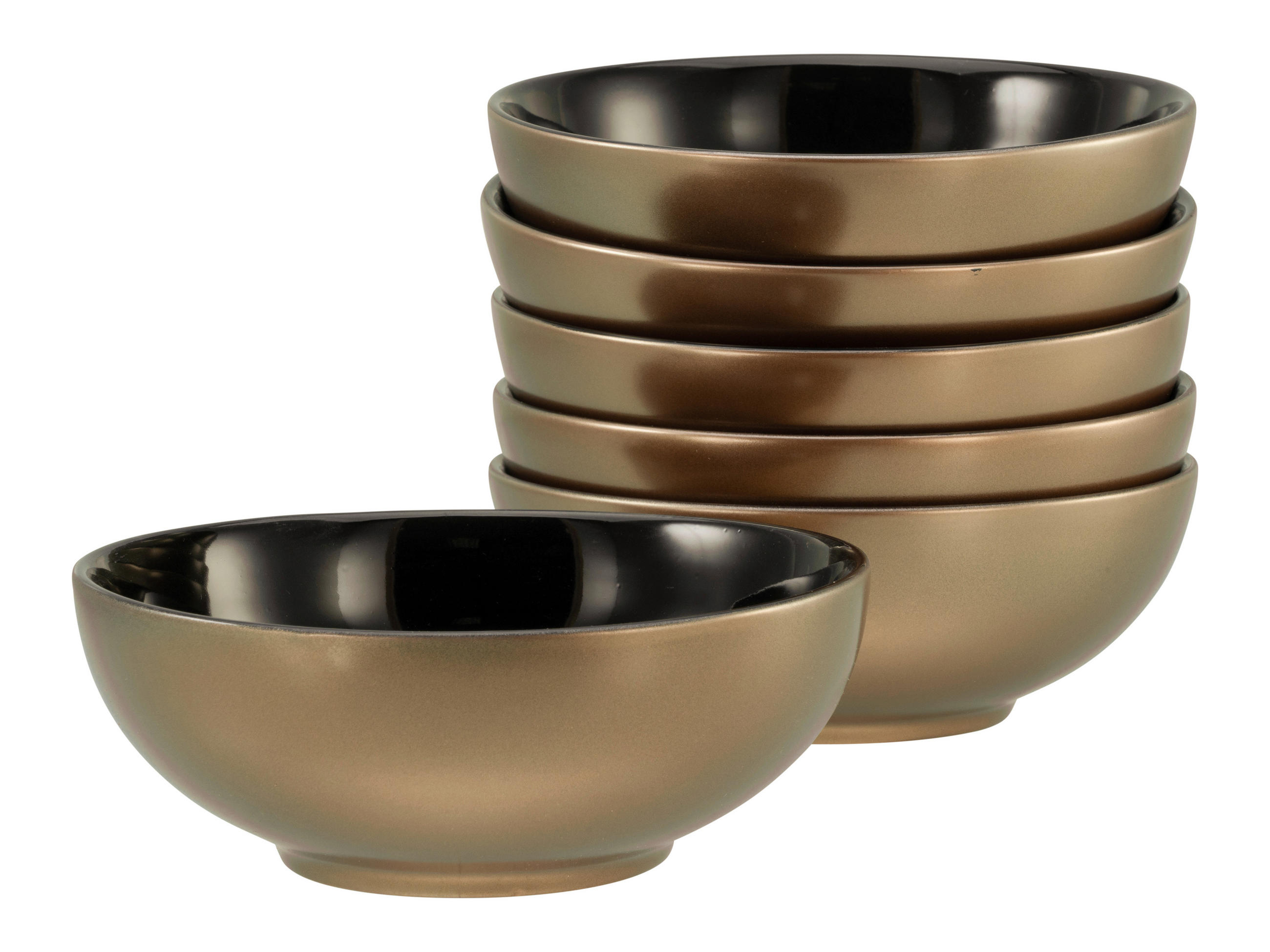 FRUKOSTSKÅL 6 delar Golden Days Schwarz   - svart/guldfärgad, Basics, keramik - Creatable