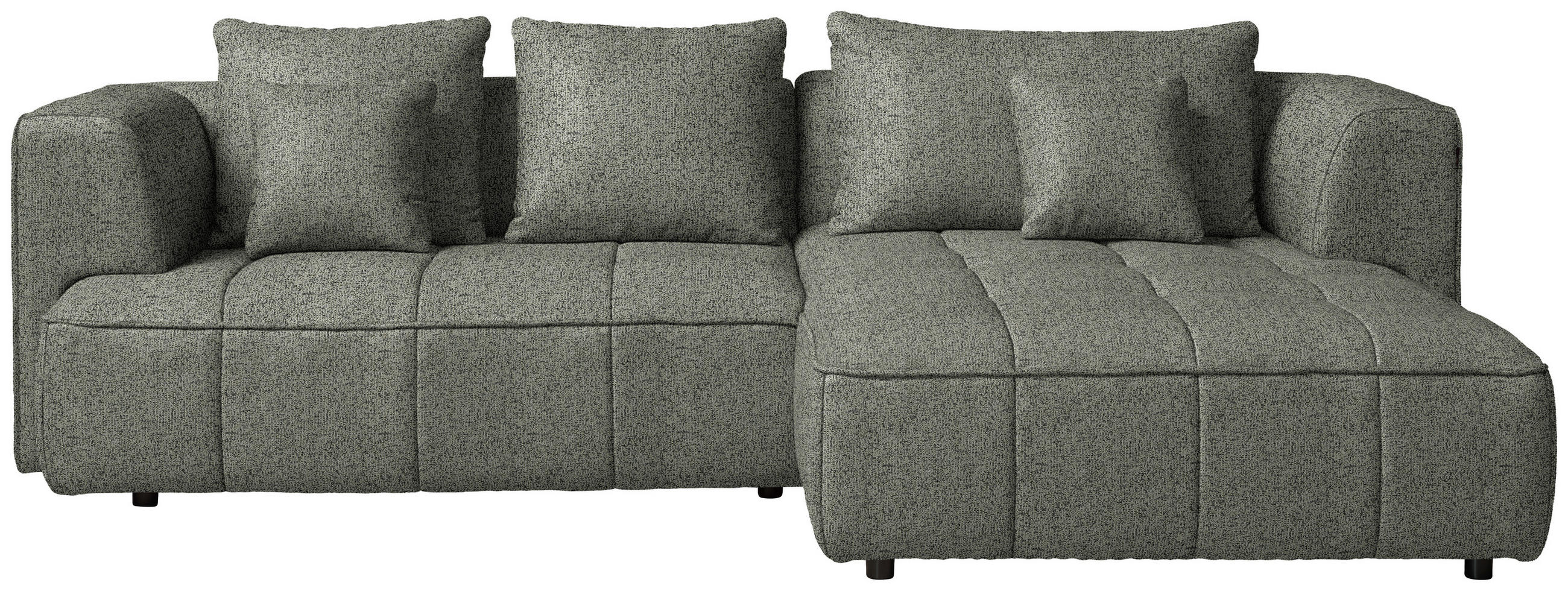 ECKSOFA  in Webstoff Graubraun Zierkissen, Rückenkissen  288/188 cm  - Graubraun/Schwarz, Design, Kunststoff/Textil (288/188cm) - Welnova