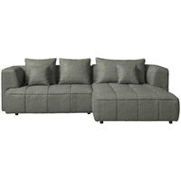 ECKSOFA  in Webstoff Graubraun Zierkissen, Rückenkissen  288/188 cm  - Graubraun/Schwarz, Design, Kunststoff/Textil (288/188cm) - Welnova