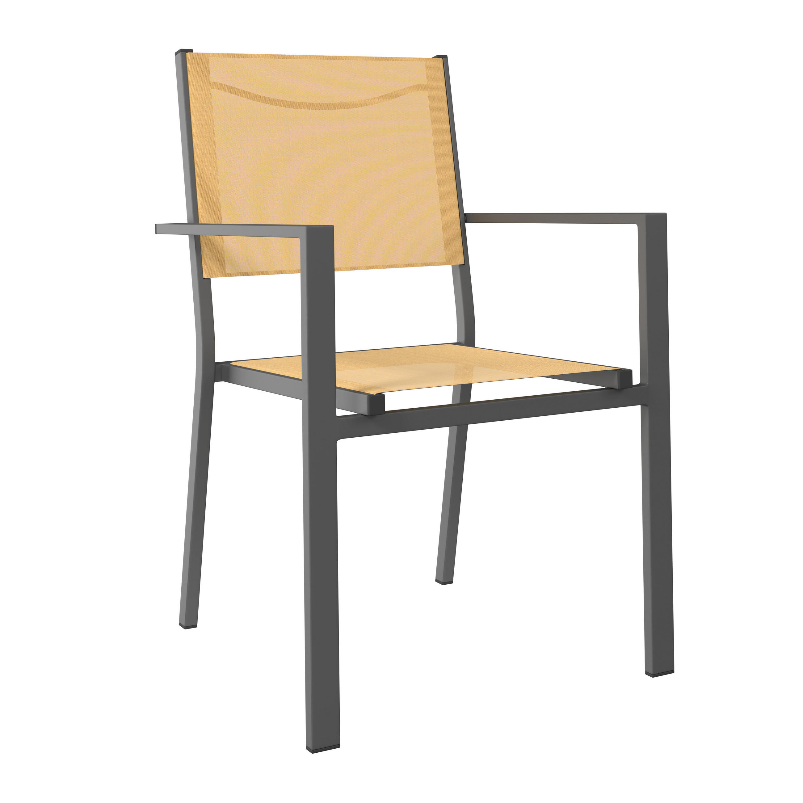 STAPELSESSEL Aluminium Anthrazit, Gelb  - Anthrazit/Gelb, Design, Textil/Metall (57/88/58cm) - Ambia Garden