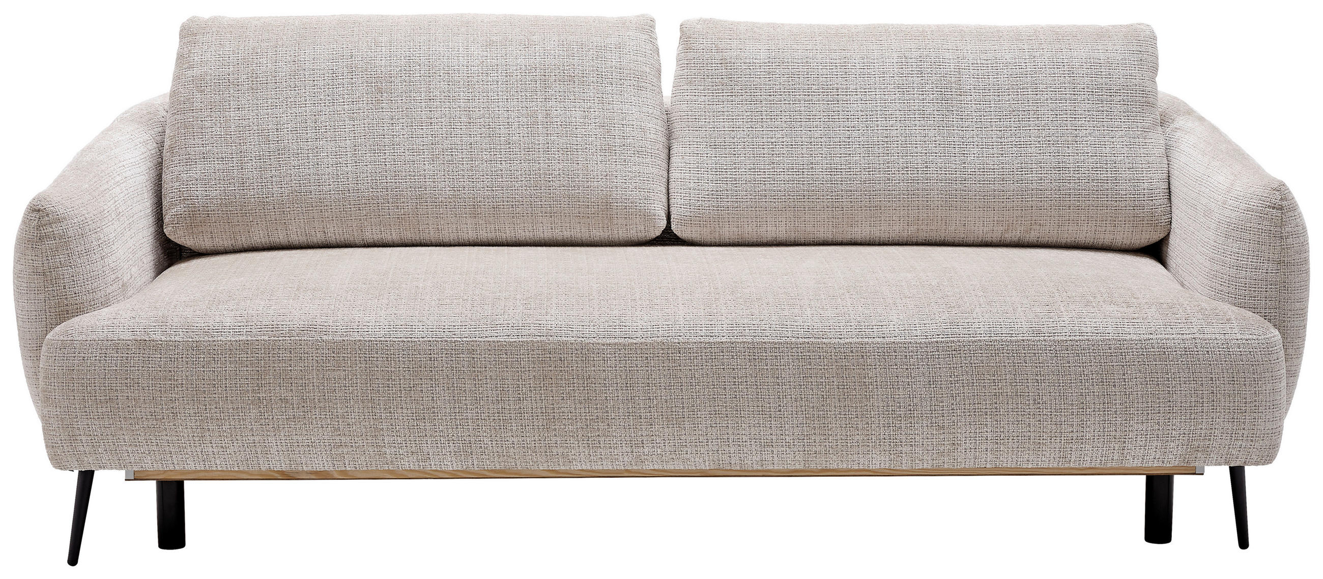 BÄDDSOFFA i chenille grå  - svart/grå, Klassisk, metall/textil (228/75/98cm) - MID.YOU