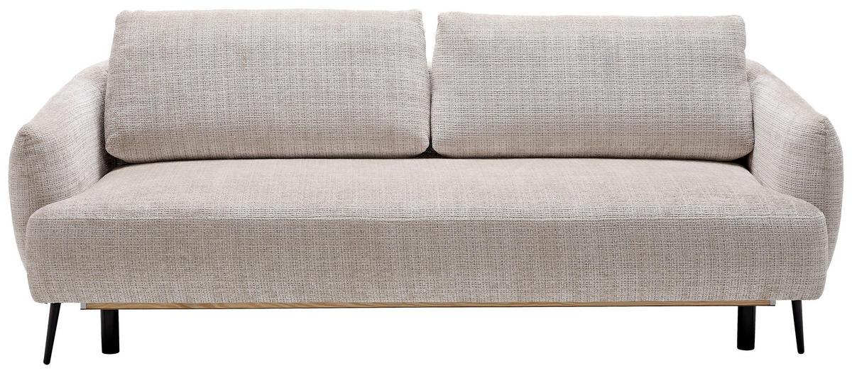 BÄDDSOFFA i chenille grå  - svart/grå, Klassisk, metall/textil (228/75/98cm) - MID.YOU