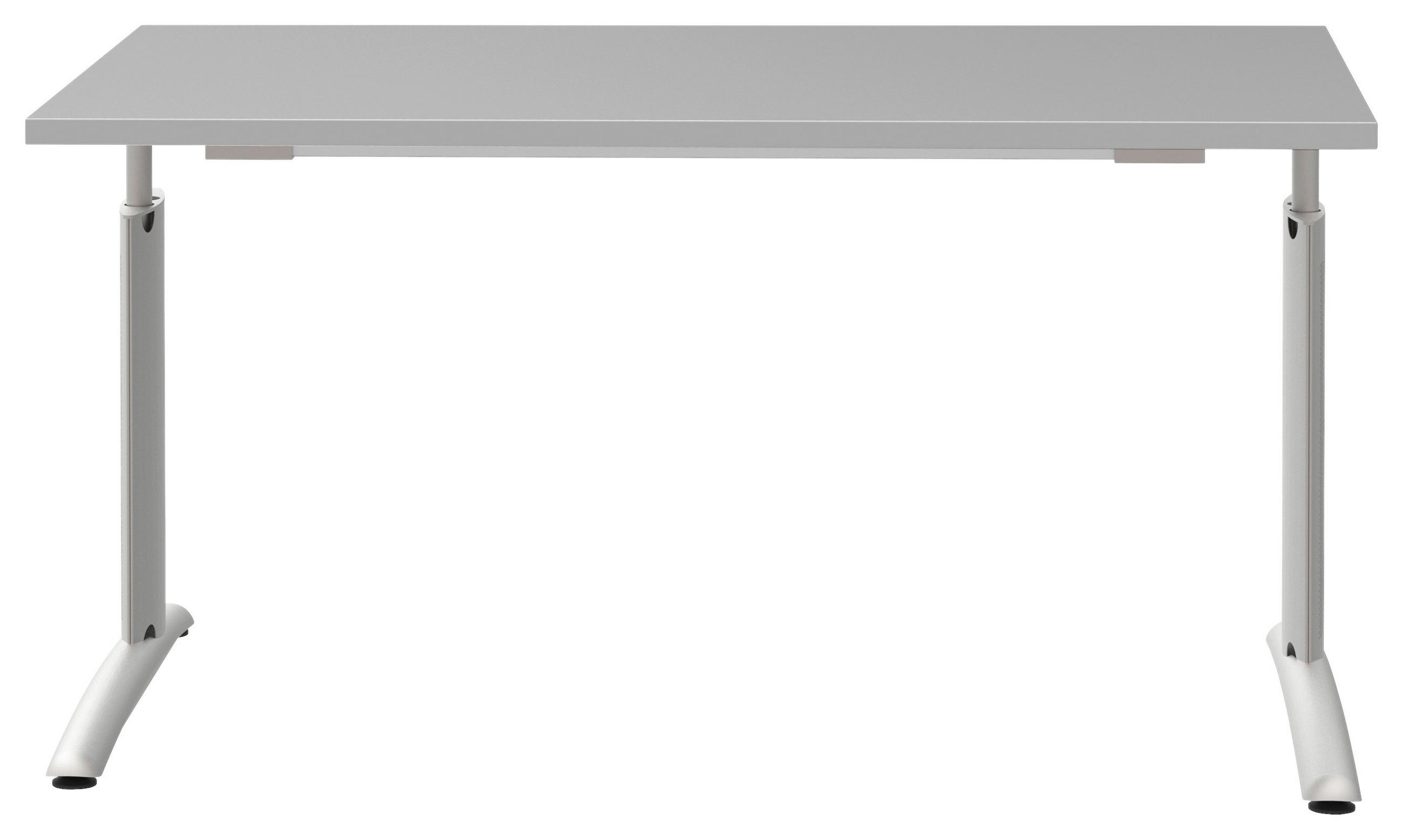 SCHREIBTISCH 160/80/70-82 cm  in Grau, Alufarben  - Alufarben/Grau, KONVENTIONELL, Holzwerkstoff/Metall (160/80/70-82cm) - Moderano