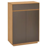 OMARA ZA ČEVLJE delno masivno barve hrasta, temno rjava - barve hrasta/temno rjava, Design, leseni material/les (72/103/37cm) - Novel