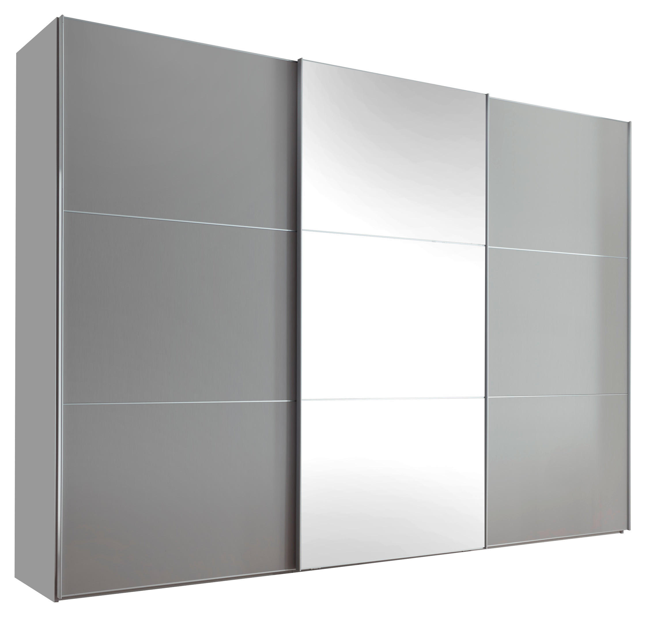 SCHWEBETÜRENSCHRANK in Grau  - Alufarben/Grau, Holzwerkstoff/Metall (249/222/68cm) - Moderano