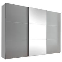 SCHWEBETÜRENSCHRANK in Grau  - Alufarben/Grau, Holzwerkstoff/Metall (249/222/68cm) - Moderano